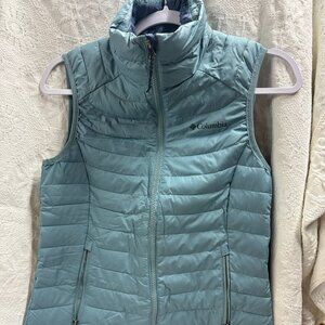 Columbia Women's Light Teal Puffer Omni Heat Full Zip Insulated Vest XS New